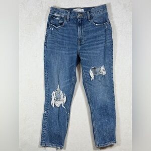 Abercrombie & Fitch The Mom High-Rise Size 26 / 2 Blue Distressed Jeans